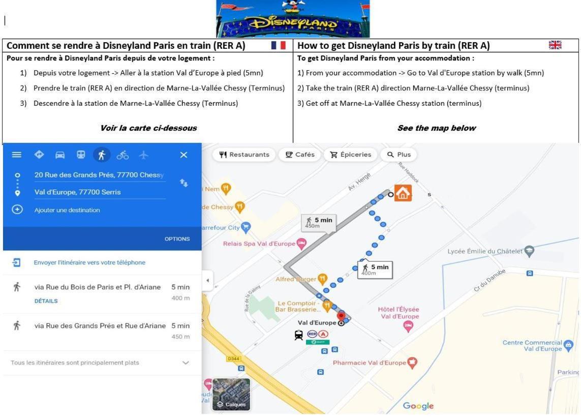 15 Min Walk To Disneylandparis, 5 Min Walk To Val D'europe Mall And Train Rer A, Monyhome For 4 Persons *